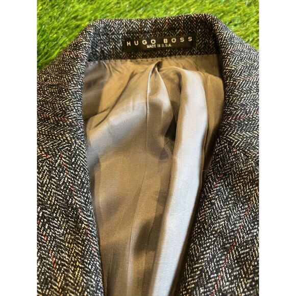 Hugo Boss Blazer Wool Blend Mens 42R Gray 2 Button Tweed - Picture 2 of 16